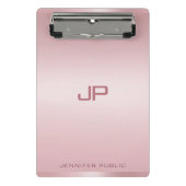 Sjabloon voor persoonlijk Roos Gold Monogram Klass Mini Klembord (Voorkant)