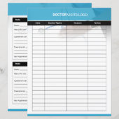 Sjabloon voor planning van doktersbezoeken (Voorkant / Achterkant)