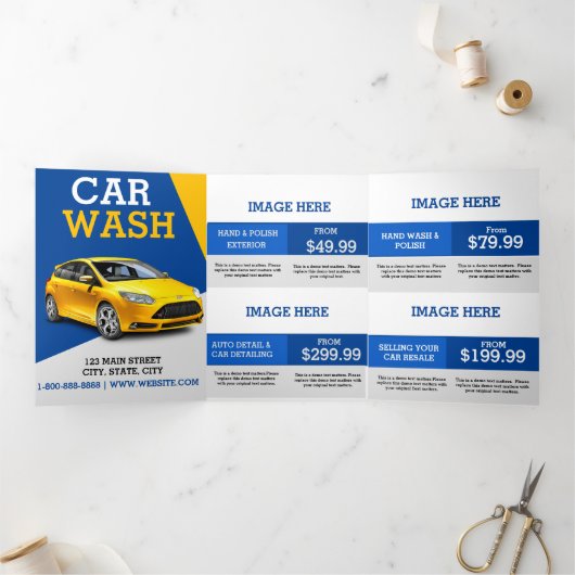 Sjabloon voor promotie van auto-wasprogramma's met (Binnen)