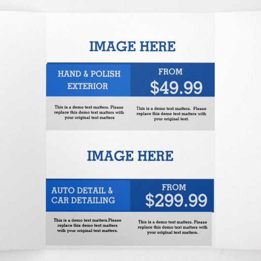 Sjabloon voor promotie van auto-wasprogramma's met (Binnenkant midden)