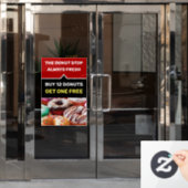 Sjabloon voor promotiemateriaal over Doughnut Wink Raamsticker (Kantoordeur)