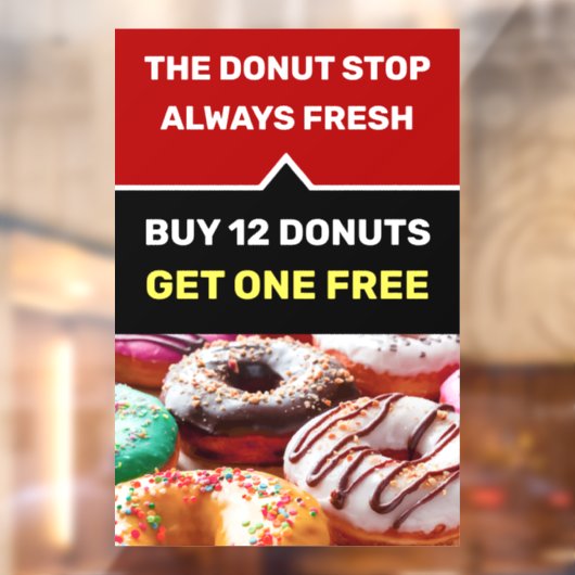 Sjabloon voor promotiemateriaal over Doughnut Wink Raamsticker (Vel 2)