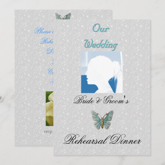 SJABLOON VOOR REHEARSAL DINER INVITATIONS KAART (Voorkant / Achterkant)