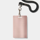 Sjabloon voor roze goud met aangepaste tekst foto  badge (Voorzijde met lanyard)