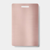 Sjabloon voor roze goud met aangepaste tekst foto  badge (Achterkant)