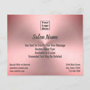Sjabloon voor roze metalen look Salon Flyer