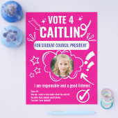 Sjabloon voor schoolraadstemming voor kinderen flyer (Enkel)