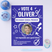 Sjabloon voor schoolraadstemming voor kinderen flyer (Enkel)
