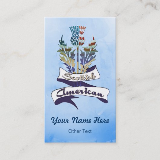 Sjabloon voor Schotse Amerikaanse Thistle Business Visitekaartje (Voorkant)