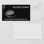 Sjabloon voor Silver Dollar Coin Business Card Visitekaartje (Voorkant / Achterkant)