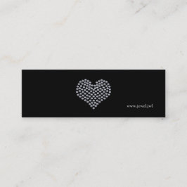Sjabloon voor Silver Heart Business Card Mini Visitekaartje