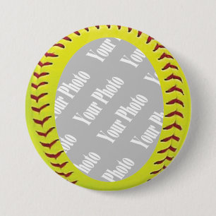 Sjabloon voor Softball-foto fasptoon Ronde Button 7,6 Cm
