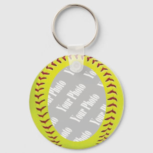 Sjabloon voor Softball-foto fasptoon Sleutelhanger