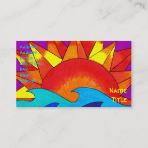 Sjabloon voor Solar Summer Business Card Visitekaartje