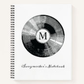 Sjabloon voor Songwriter's Notebook monogram op ma Notitieboek (Voorkant)