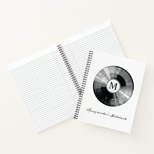 Sjabloon voor Songwriter's Notebook monogram op ma Notitieboek (Binnen)