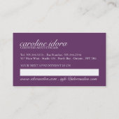 Sjabloon voor spa- en Massagekaart Afsprakenkaartje (Achterkant)