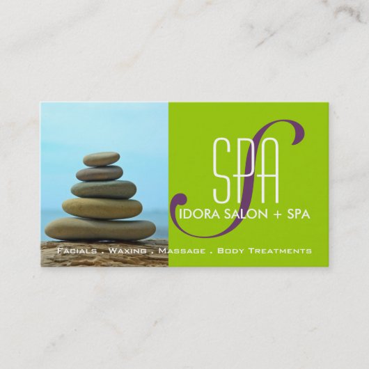 Sjabloon voor spa- en Massagekaart Afsprakenkaartje (Voorkant)