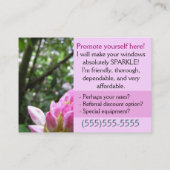 Sjabloon voor speciale kaarten voor het schoonmake visitekaartje (Achterkant)