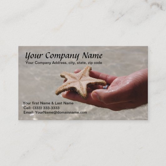 Sjabloon voor Starfish Business Card Visitekaartje (Voorkant)