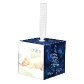 Sjabloon voor Starry Kerstmis Naight Blessings Kubus Ornament (Voorkant hoekig)