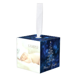 Sjabloon voor Starry Kerstmis Naight Blessings Kubus Ornament