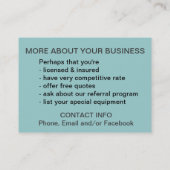 Sjabloon voor startzorgbedrijf/servicekaart visitekaartje (Achterkant)