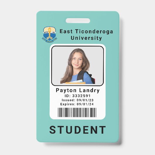 Sjabloon voor studentenpas moderne school universi badge (Voorzijde)