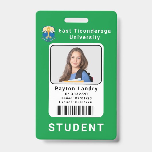 Sjabloon voor studentenpas moderne school universi badge (Voorzijde)
