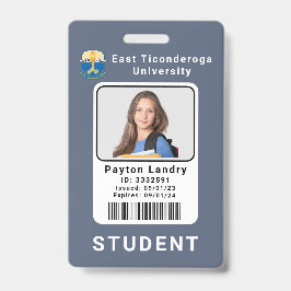 Sjabloon voor studentenpasje universiteit grijs badge