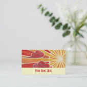 Sjabloon voor Sunset Business Card crème Visitekaartje (Staand voorkant)