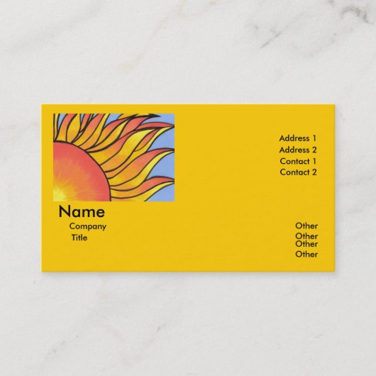 Sjabloon voor Sunshine Business Card Visitekaartje (Voorkant)