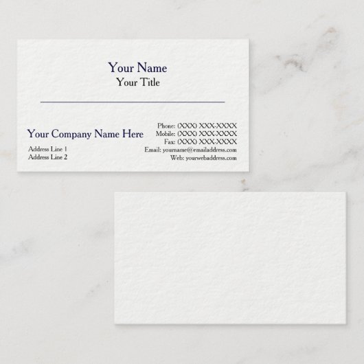 Sjabloon voor Thick Business Card Visitekaartje (Voorkant / Achterkant)