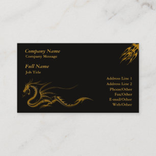 Sjabloon voor Trendy Fire en Dragon Business Card Visitekaartje