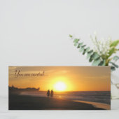 Sjabloon voor Tropische zonsondergang strandbruilo Kaart (Staand voorkant)