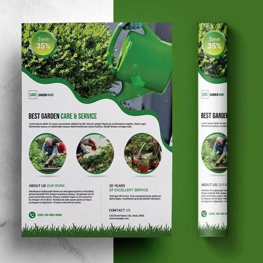 Sjabloon voor tuinonderhoudsservicefolder