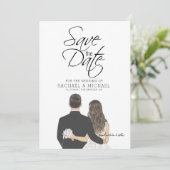 Sjabloon voor uitnodiging om de datum te reservere (Staand voorkant)