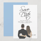 Sjabloon voor uitnodiging om de datum te reservere (Voorkant / Achterkant)