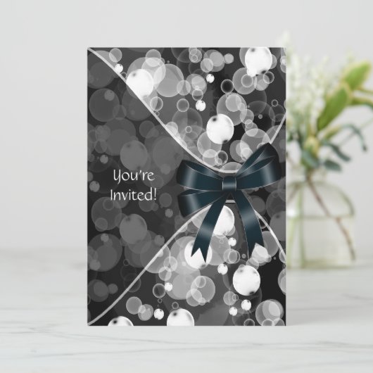 Sjabloon voor uitnodiging Pretty Bubble Party (Staand voorkant)