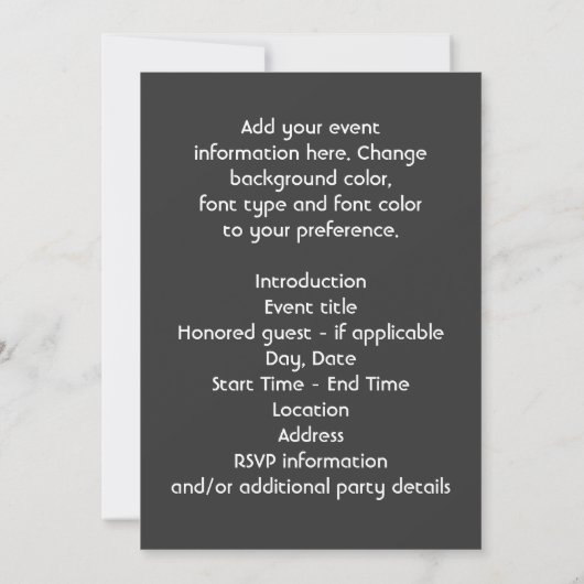 Sjabloon voor uitnodiging Pretty Bubble Party (Achterkant)