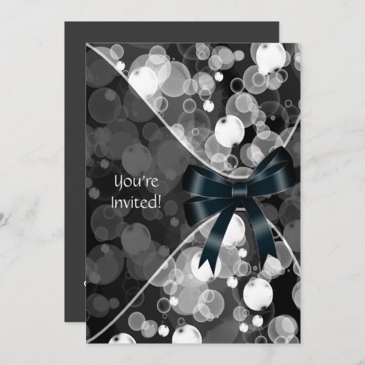 Sjabloon voor uitnodiging Pretty Bubble Party (Voorkant / Achterkant)