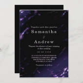 Sjabloon voor uitnodiging tot Paarse en zwarte bru (Voorkant / Achterkant)