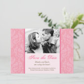 Sjabloon voor uitnodiging tot roze bruiloft (Staand voorkant)