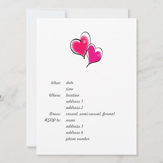 Sjabloon voor uitnodiging van de partij (Achterkant)