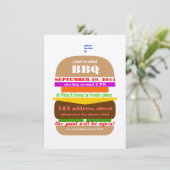 Sjabloon voor uitnodiging voor cheeseburger BBQ-pi (Staand voorkant)