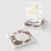 Sjabloon voor uitnodiging voor huwelijksvoltrekkin stenen onderzetter (Zijkant)