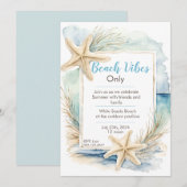 Sjabloon voor uitnodiging voor Starfish Beach (Voorkant / Achterkant)