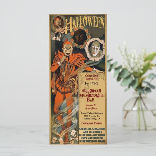 Sjabloon voor uitvindingen van Halloween Masquerad (Staand voorkant)
