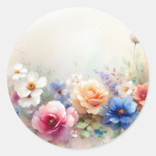 Sjabloon voor uw eigen tekst Elegante bloemen Ronde Sticker