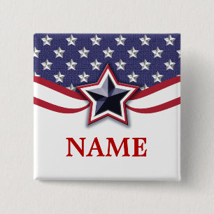 Sjabloon voor verkiezingscampagnepin met sterren e vierkante button 5,1 cm